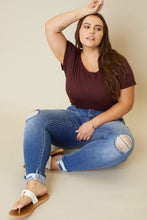 Load image into Gallery viewer, Plus High Rise Button Fly Ankle Skinny