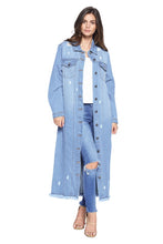 Load image into Gallery viewer, DENIM LONG JACKETS DISTRESSED WASHED