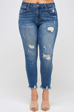 Load image into Gallery viewer, PLUS SIZE HIGH RISE DISTRESSED ANKLE SKINNY