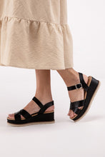 Load image into Gallery viewer, Clever-S Cross Strap Wedge Sandals