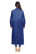 Load image into Gallery viewer, DENIM LONG JACKETS DISTRESSED WASHED