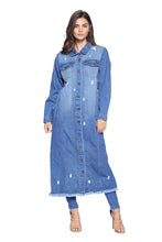 Load image into Gallery viewer, DENIM LONG JACKETS DISTRESSED WASHED