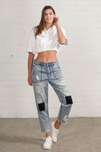 Load image into Gallery viewer, RAW HEM PATCHED JEANS