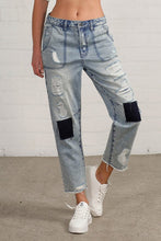 Load image into Gallery viewer, RAW HEM PATCHED JEANS