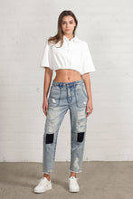 Load image into Gallery viewer, RAW HEM PATCHED JEANS