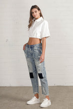 Load image into Gallery viewer, RAW HEM PATCHED JEANS