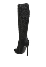 Load image into Gallery viewer, Tinkles Quilted High Heeled Calf Boots