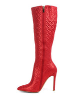 Load image into Gallery viewer, Tinkles Quilted High Heeled Calf Boots