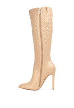 Load image into Gallery viewer, Tinkles Quilted High Heeled Calf Boots