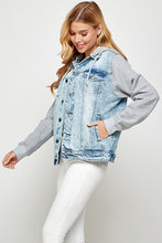 Load image into Gallery viewer, Women's Denim Jacket with Fleece Hoodies