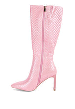 Load image into Gallery viewer, Prinkles Quilted High Italian Block Heeled Boots