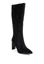 Load image into Gallery viewer, Prinkles Quilted High Italian Block Heeled Boots