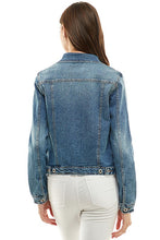 Load image into Gallery viewer, Spandex Ladies Casual Denim Jacket