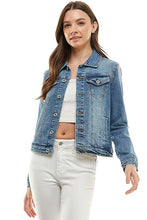 Load image into Gallery viewer, Spandex Ladies Casual Denim Jacket