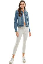 Load image into Gallery viewer, Spandex Ladies Casual Denim Jacket