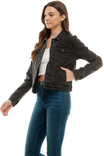 Load image into Gallery viewer, Spandex Ladies Casual Denim Jacket