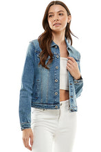 Load image into Gallery viewer, Spandex Ladies Casual Denim Jacket
