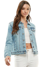 Load image into Gallery viewer, Spandex Ladies Casual Denim Jacket