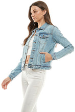 Load image into Gallery viewer, Spandex Ladies Casual Denim Jacket