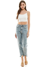 Load image into Gallery viewer, DISTRESSED DETAILED STRAIGHT LEG JEANS