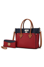 Load image into Gallery viewer, MKF Collection Brynlee Color-Block Tote Bag Mia K