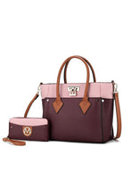 Load image into Gallery viewer, MKF Collection Brynlee Color-Block Tote Bag Mia K