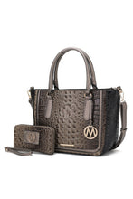 Load image into Gallery viewer, MKF Collection Faux Crocodile-Embossed Satchel Bag