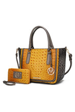 Load image into Gallery viewer, MKF Collection Faux Crocodile-Embossed Satchel Bag