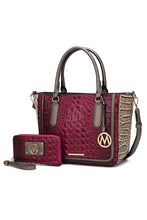 Load image into Gallery viewer, MKF Collection Faux Crocodile-Embossed Satchel Bag