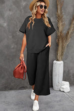 Load image into Gallery viewer, Textured Loose T Shirt and Drawstring Pants Set