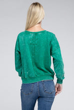 Load image into Gallery viewer, French Terry Acid Wash Boat Neck Pullover