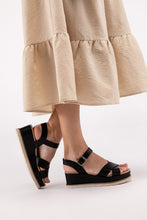 Load image into Gallery viewer, Clever-S Cross Strap Wedge Sandals
