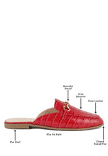 Load image into Gallery viewer, BEGONIA BUCKLED FAUX LEATHER CROC MULES
