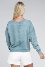 Load image into Gallery viewer, French Terry Acid Wash Boat Neck Pullover
