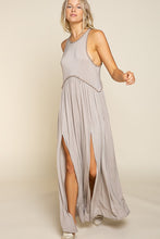 Load image into Gallery viewer, Stone Washed Side Slit Cut Out Maxi Dress
