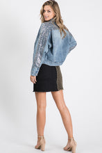 Load image into Gallery viewer, OVERSIZED SEQUINS DETAILED DENIM JACKET
