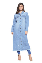 Load image into Gallery viewer, DENIM LONG JACKETS DISTRESSED WASHED
