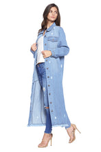 Load image into Gallery viewer, DENIM LONG JACKETS DISTRESSED WASHED
