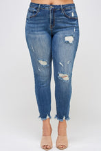 Load image into Gallery viewer, PLUS SIZE HIGH RISE DISTRESSED ANKLE SKINNY
