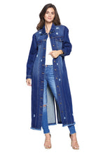 Load image into Gallery viewer, DENIM LONG JACKETS DISTRESSED WASHED
