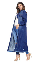 Load image into Gallery viewer, DENIM LONG JACKETS DISTRESSED WASHED
