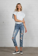 Load image into Gallery viewer, Mid Rise Heavy Destroyed Jeans
