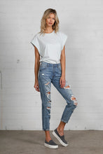 Load image into Gallery viewer, Mid Rise Heavy Destroyed Jeans
