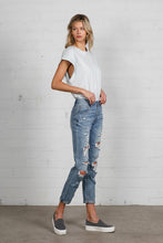 Load image into Gallery viewer, Mid Rise Heavy Destroyed Jeans
