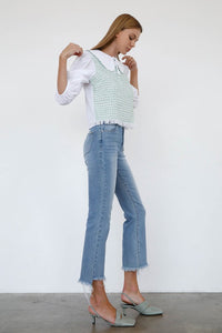 HIGH RISE CROP BOOT CUT JEANS