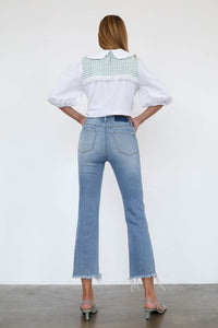 HIGH RISE CROP BOOT CUT JEANS