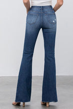 Load image into Gallery viewer, MID RISE DARK WASH FLARE JEANS
