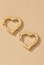 Load image into Gallery viewer, Heart shape hinged huggie hoop earrings
