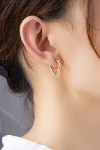 Load image into Gallery viewer, Heart shape hinged huggie hoop earrings
