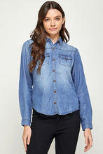 Load image into Gallery viewer, TENCEL TOP DENIM BLOUSE
